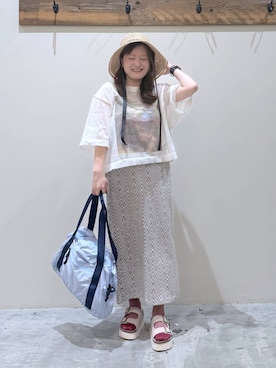「アイテム（帽子）」を使った、inyosanさん（レディース・153cm）の春コーディネート