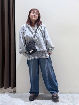 「niko and...（ニコアンド）のエアバルーンダブルZIPパーカー（パーカー、その他）」を使った、inyosanさん（レディース・153cm）の秋コーディネート