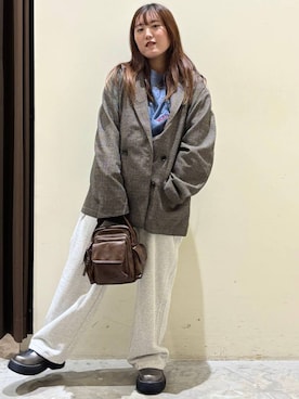 「niko and...（ニコアンド）のオリジナルPUマルチポケットショルダーバッグ（ショルダーバッグ）」を使った、inyosanさん（レディース・153cm）の秋コーディネート