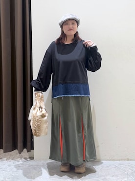 「niko and...（ニコアンド）のメッシュ ベルトスニーカー / 抗菌消臭（スニーカー、ベージュ系）」を使った、inyosanさん（レディース・153cm）の秋コーディネート