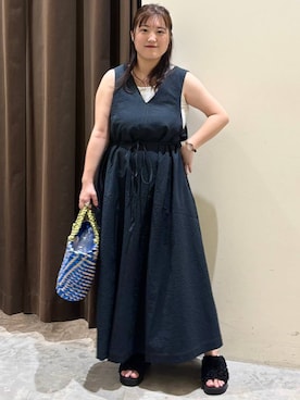 「アイテム（ドレス、グレー系）」を使った、inyosanさん（レディース・153cm）の夏コーディネート