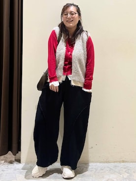 「niko and...（ニコアンド）のボリュームソールスニーカー（スニーカー）」を使った、inyosanさん（レディース・153cm）の秋コーディネート