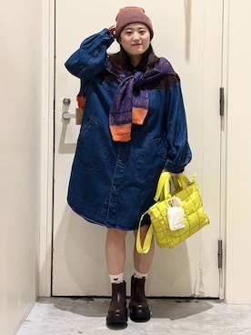 「アイテム（ニットキャップ/ビーニー）」を使った、inyosanさん（レディース・153cm・30代）の秋コーディネート