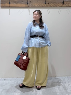 「niko and...（ニコアンド）の厚底トングサンダル（サンダル、ブラウン系）」を使った、inyosanさん（レディース・153cm）の春コーディネート