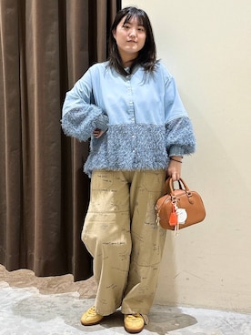 「niko and...（ニコアンド）の【MODE NORM CORE】バンドモケバルーンブラウス（シャツ/ブラウス）」を使った、inyosanさん（レディース・153cm）の冬コーディネート