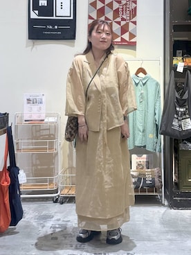 「niko and...（ニコアンド）のボリュームソールスニーカー（スニーカー、その他）」を使った、inyosanさん（レディース・153cm）の秋コーディネート