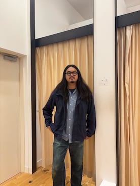 「アイテム（その他アウター、ブルー系）」を使った、yumakomatsuさん（メンズ・180cm）の夏コーディネート