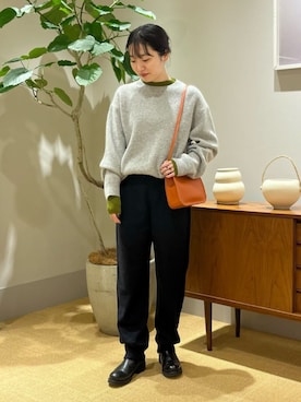 「GALERIE VIE（ギャルリー ヴィー）のアイテム（ニット/セーター）」を使った、TOMORROWLAND_onoさん（レディース・157cm）の冬コーディネート