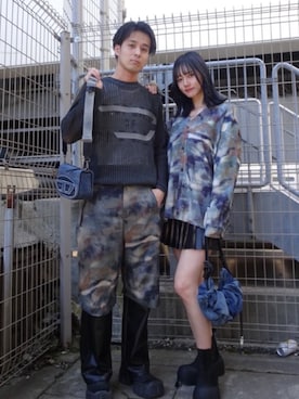 「DIESEL（ディーゼル）のアイテム（パンツ）」を使った、サヤコさん（レディース・167cm）の春コーディネート