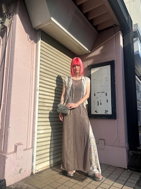 「DIESEL（ディーゼル）のアイテム（ワンピース）」を使った、サヤコさん（レディース・167cm）の秋コーディネート