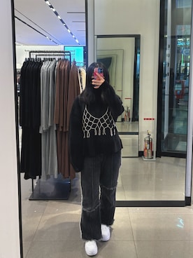「NIKE（ナイキ）のアイテム（Sneakers、ホワイト系）」を使った、凪玲さん（レディース・158cm）の夏コーディネート