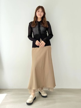 「ORiental TRaffic（オリエンタルトラフィック）のアイテム（ローファー）」を使った、momo🍑さん（レディース・158cm）の秋コーディネート