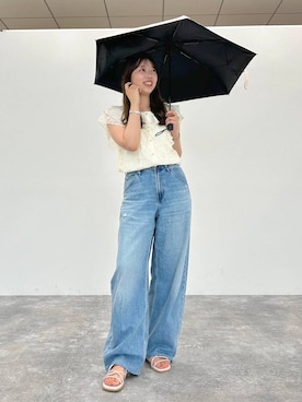 「アイテム（折りたたみ傘）」を使った、momo🍑さん（レディース・157cm）の夏コーディネート