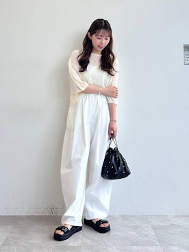 「厚底」｜momo🍑さん（レディース・157cm）の夏コーディネート