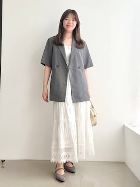 「ORiental TRaffic（オリエンタルトラフィック）のアイテム（ショルダーバッグ）」を使った、momo🍑さん（レディース・157cm）の夏コーディネート