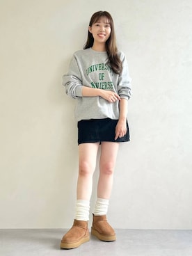 「ORiental TRaffic（オリエンタルトラフィック）のアイテム（ブーツ）」を使った、momo🍑さん（レディース・157cm）の秋コーディネート