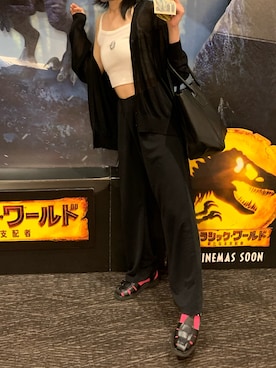 「カラーソックス」｜「アイテム（その他アウター）」を使った、Rさん（レディース・159cm）の夏コーディネート