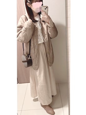「tiptop（ティップトップ）のアイテム（ノーカラージャケット）」を使った、nicoさん（レディース・153cm）の春コーディネート