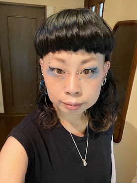 「アイテム（ピアス（片耳用）、ブルー系）」を使った、nekonekomaiさん（レディース・156cm）の夏コーディネート