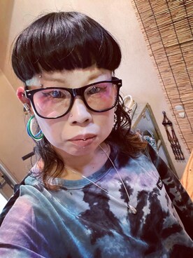 「アイテム（ピアス（片耳用）、ブルー系）」を使った、nekonekomaiさん（レディース・156cm）の夏コーディネート