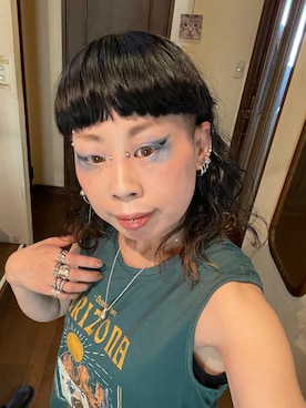 「アイテム（アイシャドウ、ブルー系）」を使った、nekonekomaiさん（レディース・156cm）の夏コーディネート