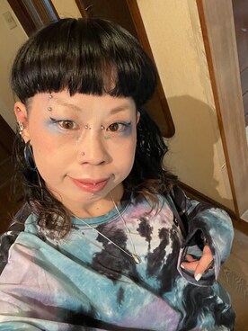 「アイテム（ピアス（片耳用）、ブルー系）」を使った、nekonekomaiさん（レディース・156cm）の夏コーディネート