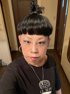 「アイテム（ピアス（片耳用）、ブルー系）」を使った、nekonekomaiさん（レディース・156cm）の夏コーディネート