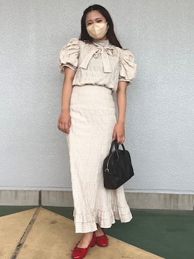 「アイテム（パンプス）」を使った、tomokaさん（レディース・153cm）の夏コーディネート