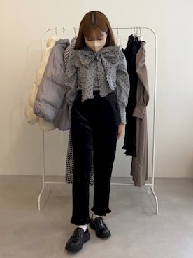 「ベロア」｜「アイテム（ローファー）」を使った、tomokaさん（レディース・153cm）の秋コーディネート