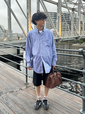 「アイテム（ボストンバッグ）」を使った、Ryoさん（メンズ・170cm）の秋コーディネート