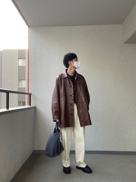 「NEAT（ニート）のアイテム（チノパンツ）」を使った、たくまさん（メンズ・172cm）の秋コーディネート