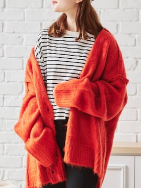 「アイテム（カーディガン/ボレロ、オレンジ系）」を使った、acroさん（レディース・163cm）の秋コーディネート