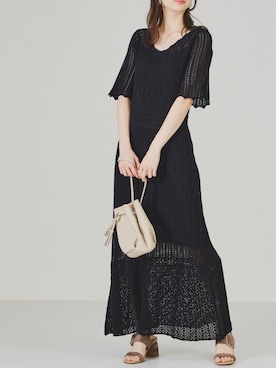 「カラー×コーデ」｜「アイテム（ワンピース）」を使った、acroさん（レディース・163cm）の秋コーディネート