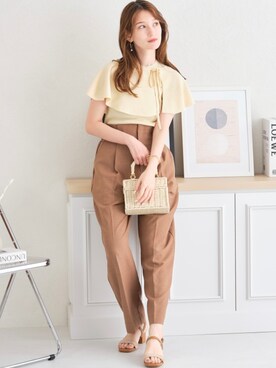 「acro（アクロ）のアイテム（パンツ）」を使った、acroさん（レディース・163cm）の秋コーディネート