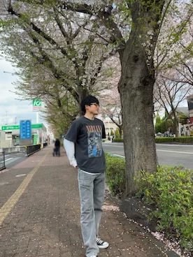 「H&M（エイチ・アンド・エム）のアイテム（パンツ）」を使った、kendadyさん（メンズ・170cm）の春コーディネート