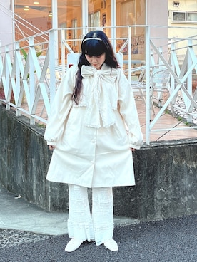 「merry jenny（メリージェニー）のアイテム（トレンチコート）」を使った、ayakaさん（レディース・156cm）の冬コーディネート