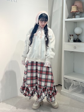 「リブニット」｜「アイテム（スウェット）」を使った、ayakaさん（レディース・156cm）の秋コーディネート