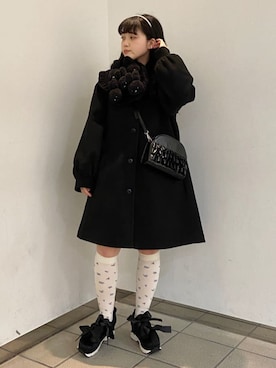 「merry jenny（メリージェニー）のアイテム（その他アウター）」を使った、ayakaさん（レディース・156cm）の冬コーディネート