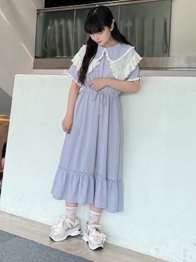 「アイテム（付け襟）」を使った、ayakaさん（レディース・156cm）の夏コーディネート