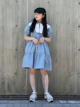 「アイテム（付け襟）」を使った、ayakaさん（レディース・156cm）の夏コーディネート
