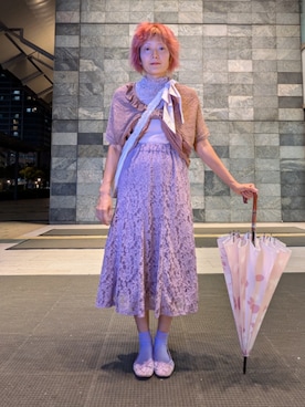 「axes femme（アクシーズファム）のアイテム（カーディガン/ボレロ）」を使った、kanaさん（レディース・164cm）の秋コーディネート