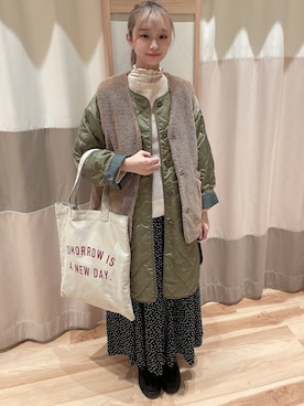 「Samansa Mos2（サマンサ モスモス）のアイテム（テーラードジャケット）」を使った、CHITOさん（レディース・162cm）の秋コーディネート