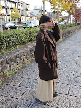 「アイテム（メガネ）」を使った、音さん（レディース・161cm）の秋コーディネート