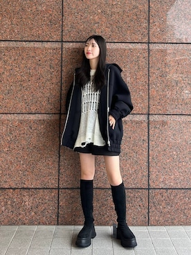 「アイテム（ブルゾン）」を使った、みさみささん（レディース・153cm）の秋コーディネート