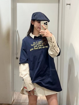 「JEANASIS（ジーナシス）のローグミドルウエスタンブーツ【抗菌防臭テープ付き】/637649（ブーツ、ブラック系）」を使った、みさみささん（レディース・153cm）の春コーディネート