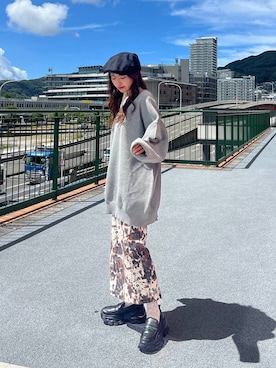 「アイテム（ハンチング/ベレー帽）」を使った、みさみささん（レディース・153cm）の秋コーディネート