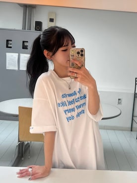 「JEANASIS（ジーナシス）の【CONVERSE別注】オールスタートレックウエーブ DENIM HI/TREKWAVE/633957（スニーカー、ブルー系）」を使った、みさみささん（レディース・153cm）の春コーディネート