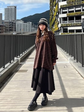 「アイテム（ポロシャツ）」を使った、みさみささん（レディース・153cm・20代）の冬コーディネート