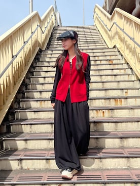 「JEANASIS（ジーナシス）のアイテム（パンツ）」を使った、みさみささん（レディース・153cm）の春コーディネート