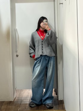 「JEANASIS（ジーナシス）のアイテム（デニムパンツ）」を使った、みさみささん（レディース・153cm）の秋コーディネート